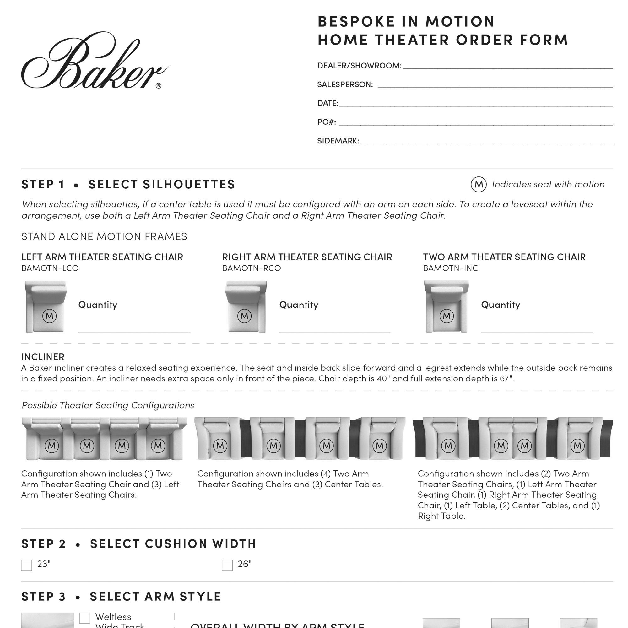Bespoke in Motion Order Form